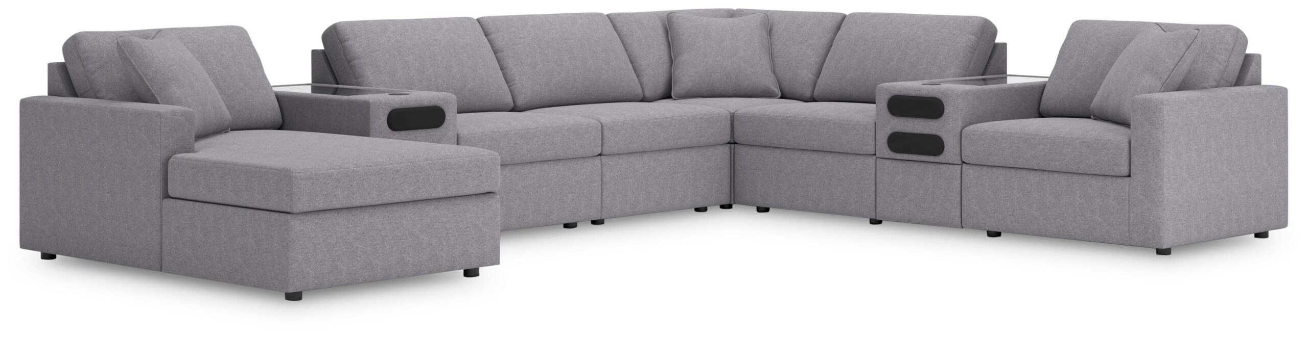820659b15e6bf4aa8500af2c63453220 Modmax 8-Piece Sectional with Audio System and Chaise - Image 1