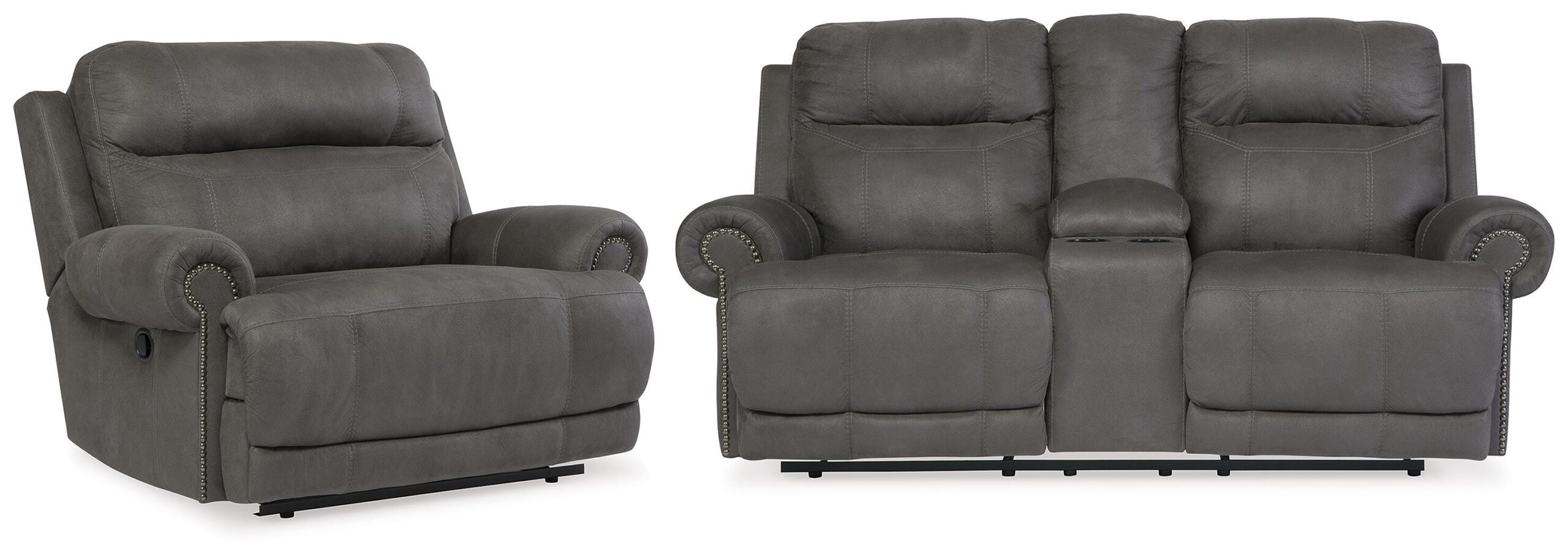 8381852e955774e80ac9e748eabd23a2 Austere Reclining Loveseat and Recliner - Image 1