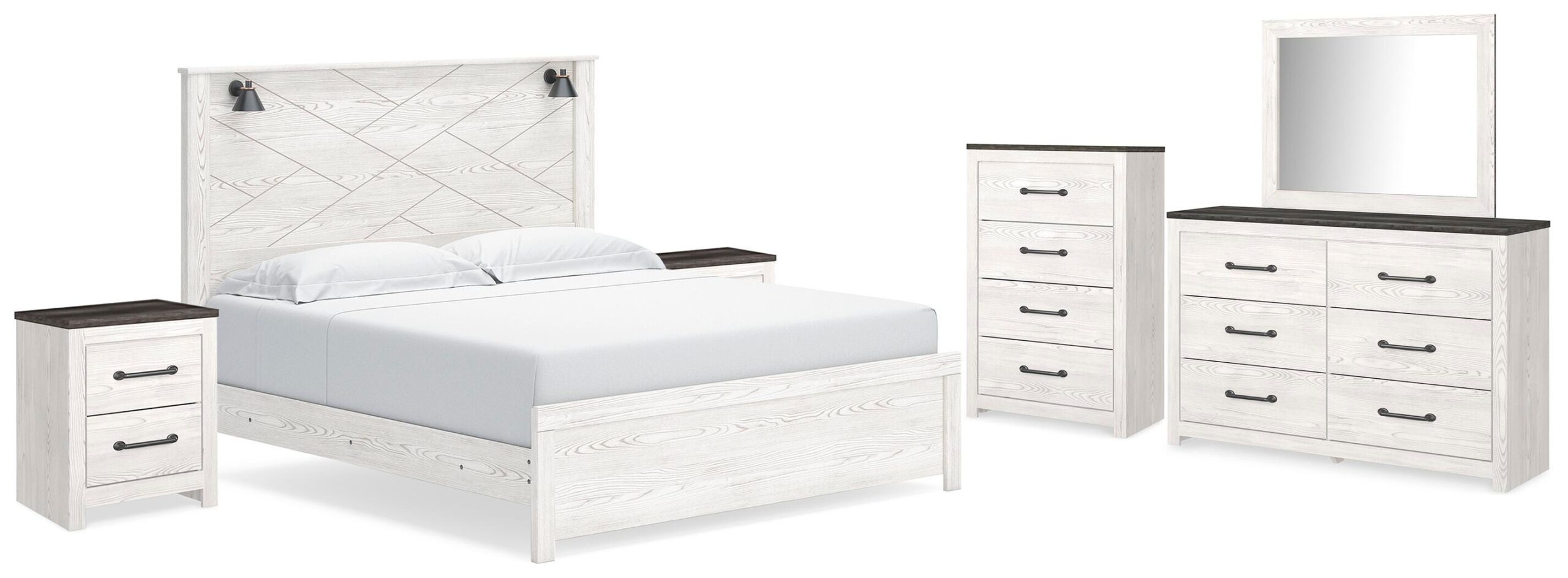 86263351682447c75bdaa242334ac580 Gerridan King Panel Bed, Dresser, Mirror, Chest and 2 Nightstands - Image 1