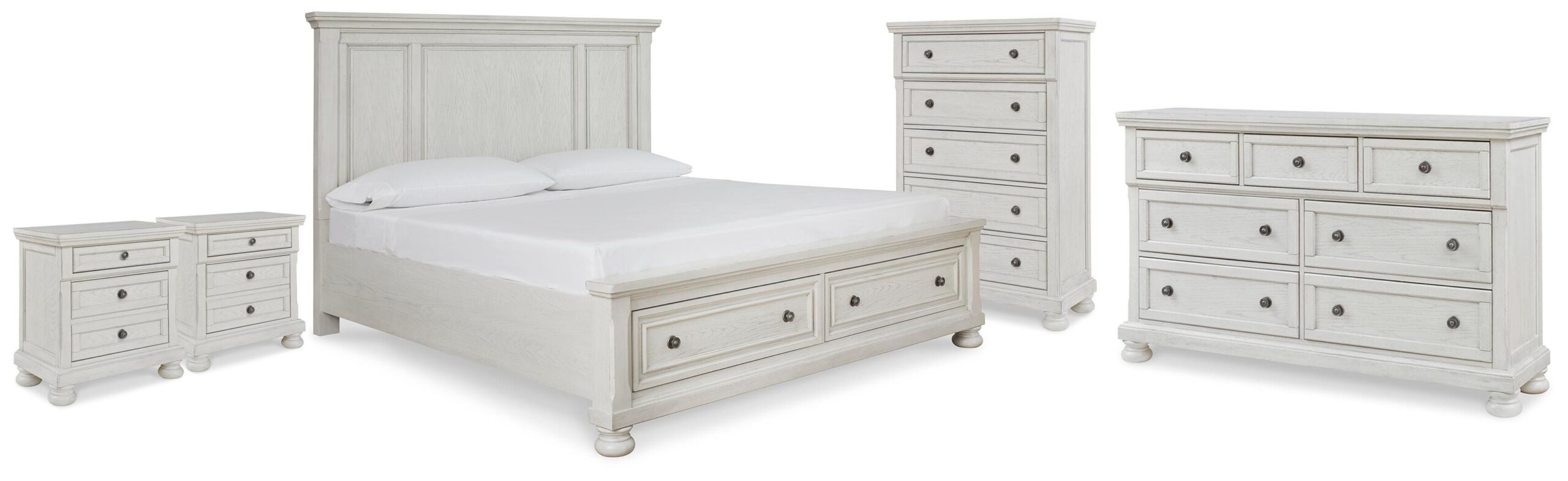 86abf9c658c08ee0ffc40249a70623de Robbinsdale King Panel Storage Bed, Dresser, Chest and 2 Nightstands - Image 1