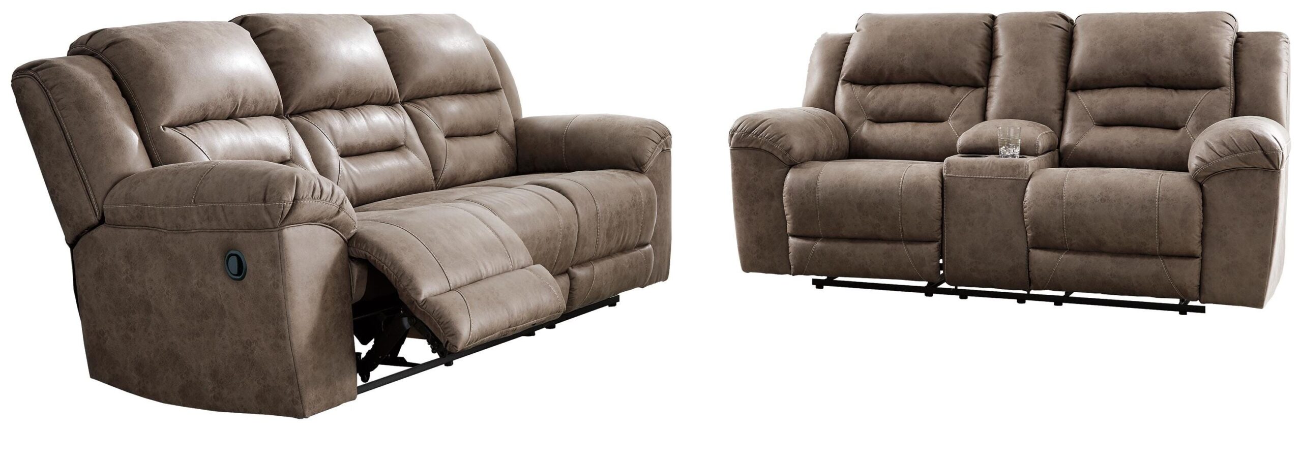8996d8025f9d739449b3319899b6c3fd Stoneland Reclining Sofa and Loveseat - Image 1