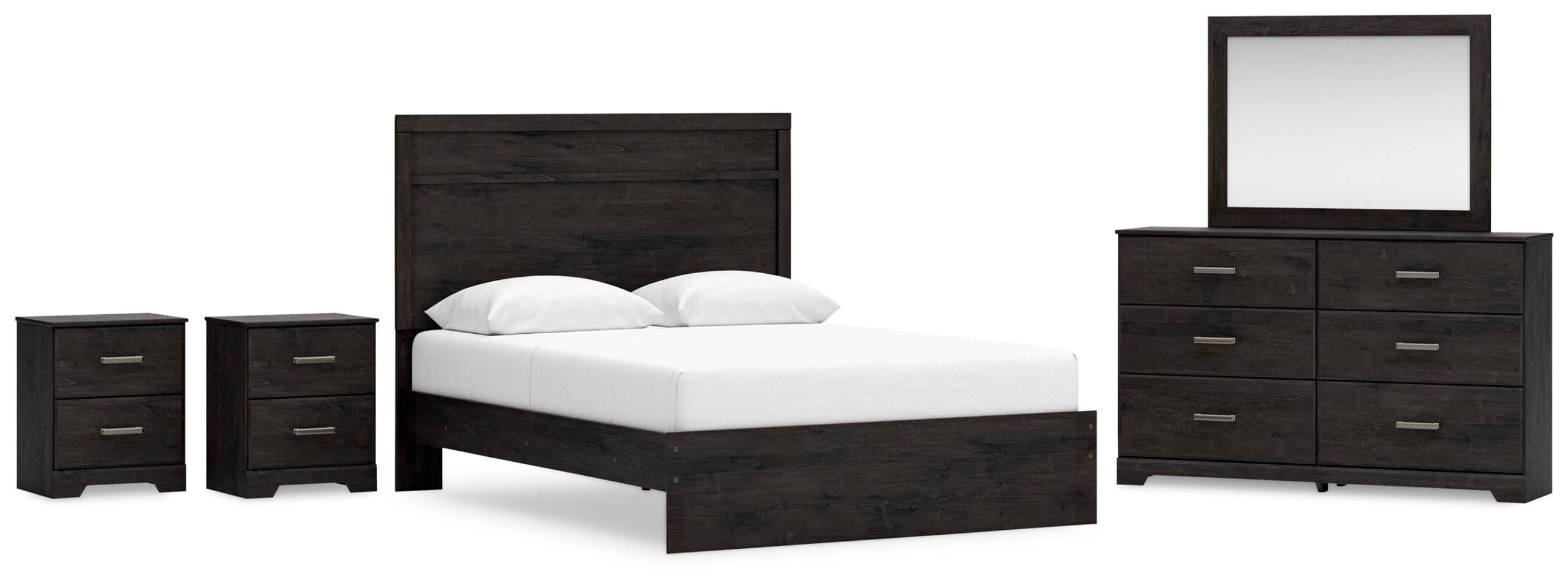 914f089556b0588d354c197b4d71f05e Belachime Queen Panel Bed, Dresser, Mirror and 2 Nightstands - Image 1