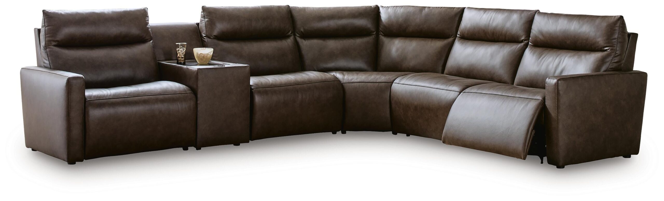 9165ee8a45973338aca984eacab77d5b ModZ 6-Piece Power Reclining Sectional with Audio Console - Image 1