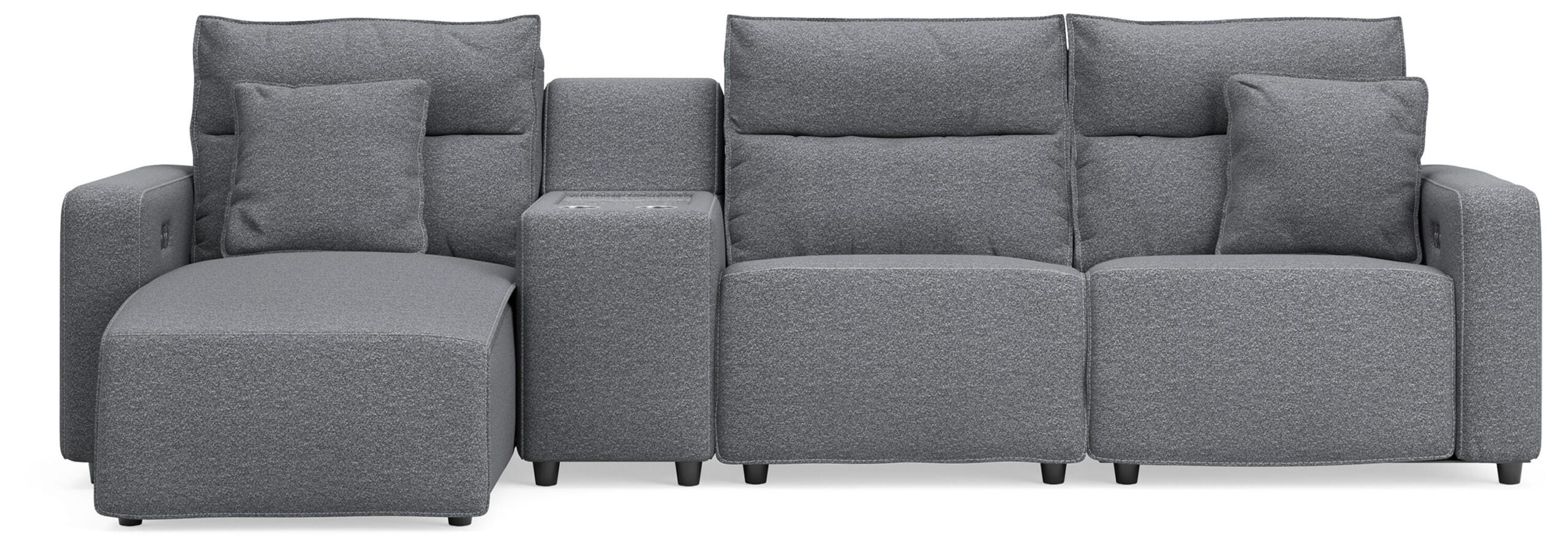 9543f43bbb0b0a239a27f7d21f4c7d07 Modmax II 4-Piece Reclining Sectional with Chaise and Console - Image 1