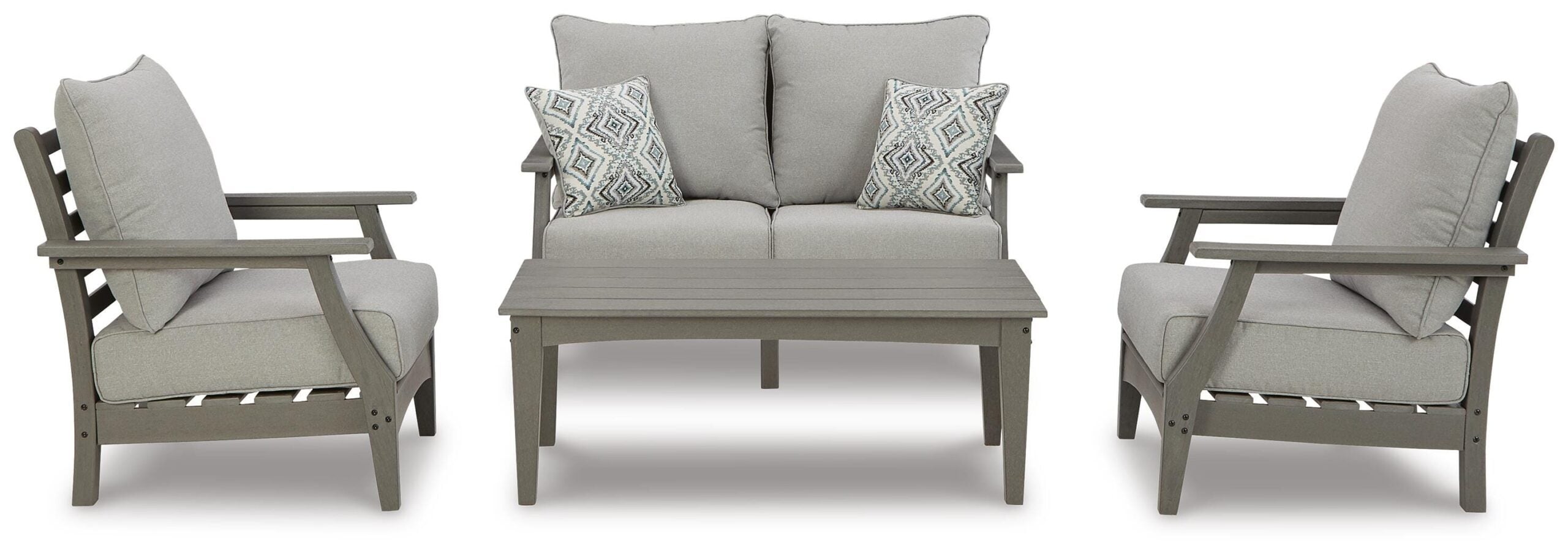 978595d123a683081a32dc661b59cf19 Visola Outdoor Loveseat, 2 Lounge Chairs and Coffee Table - Image 1