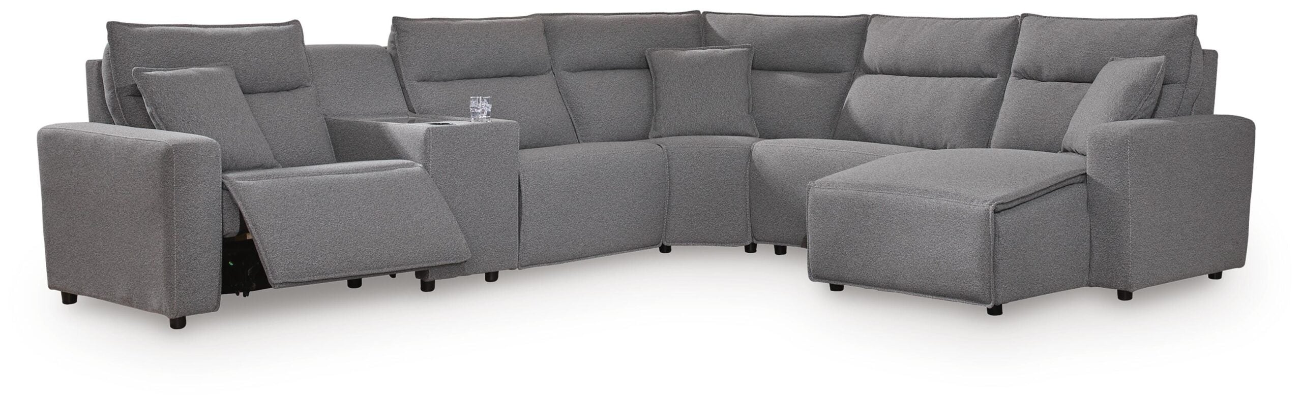 979272be632613e8a3350e99f0da9600 Modmax II 6-Piece Power Reclining Sectional with Chaise and Console - Image 1