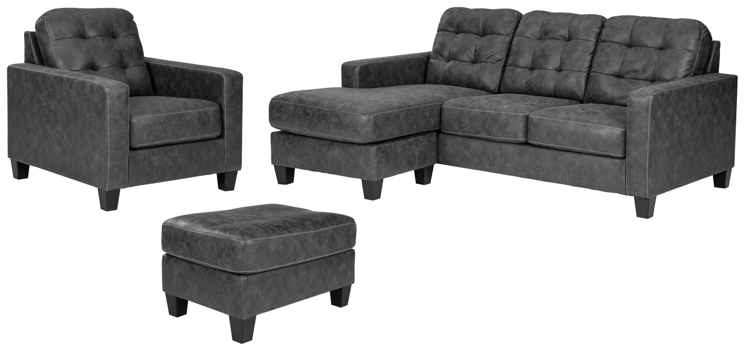 9eb418a40297c84f7b22b795302b35a8 Venaldi Sofa Chaise, Chair, and Ottoman - Image 1