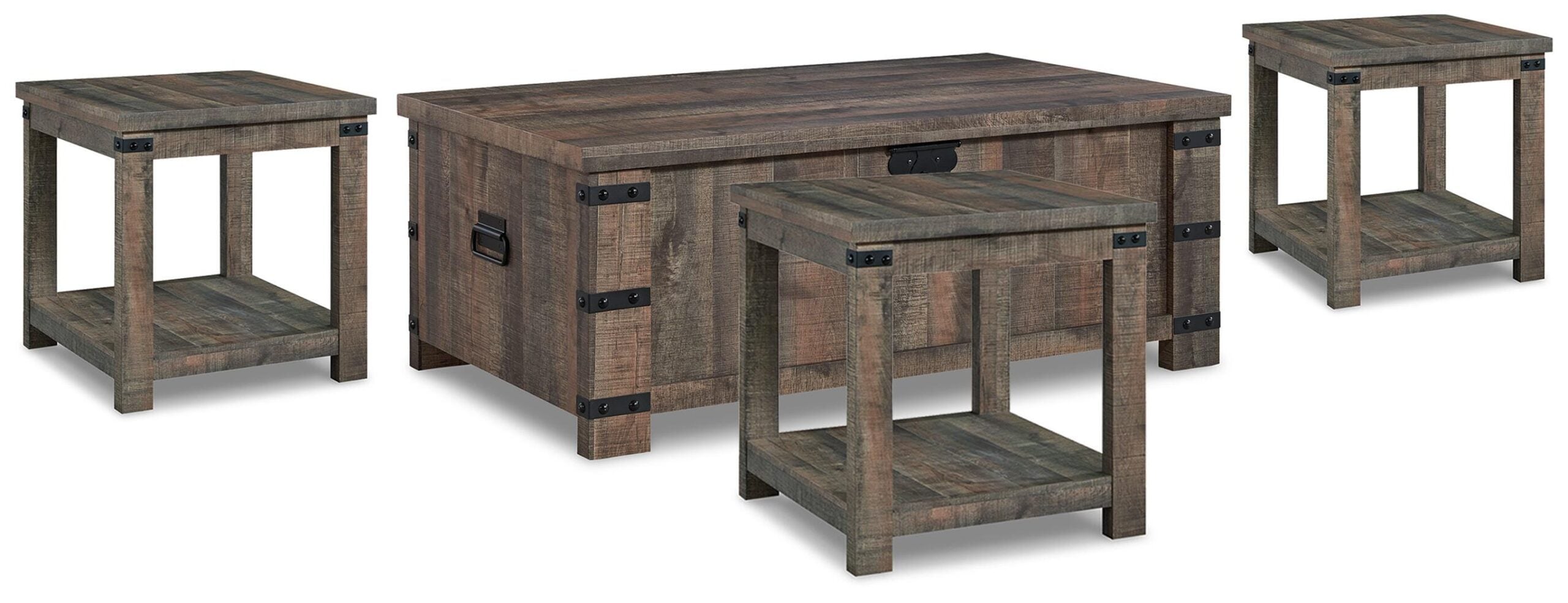 a407b10c373057ddb90ab92f9eb8d1e5 Hollum Coffee Table and 3 End Tables - Image 1