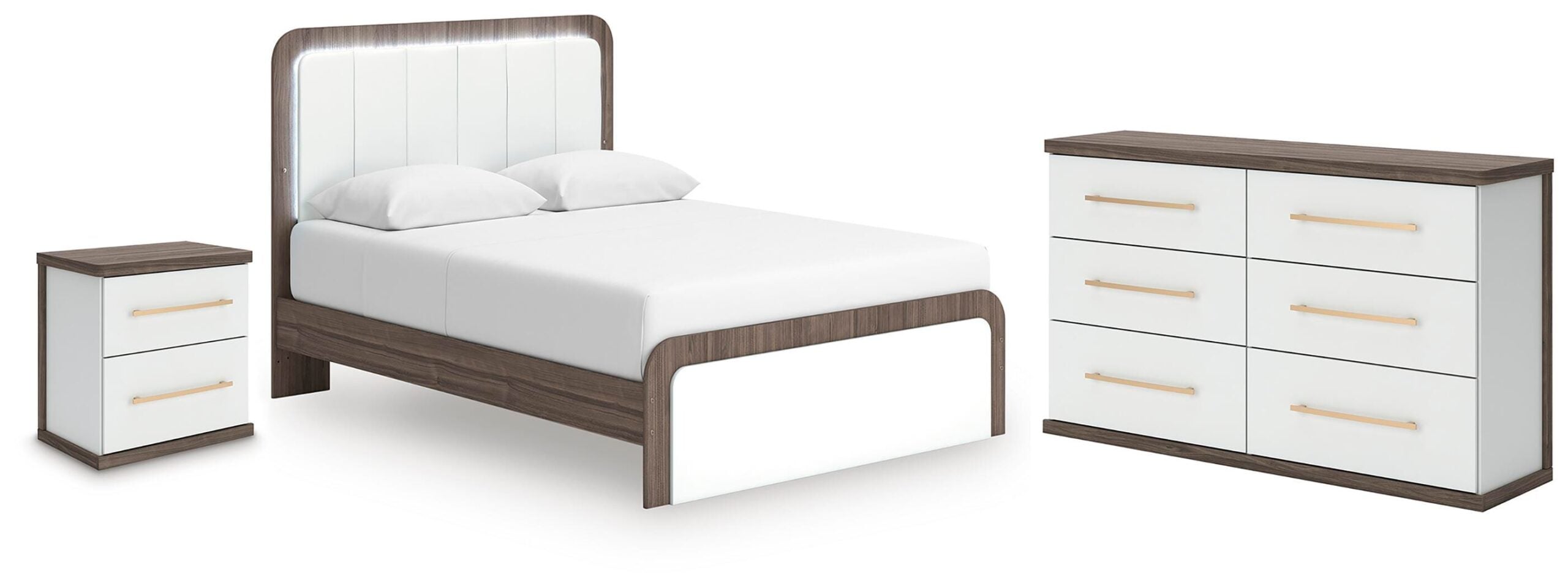 aca2fd3d04deed1c7844f685da25eec9 Kendanport Queen Upholstered Bed, Dresser and Nightstand - Image 1