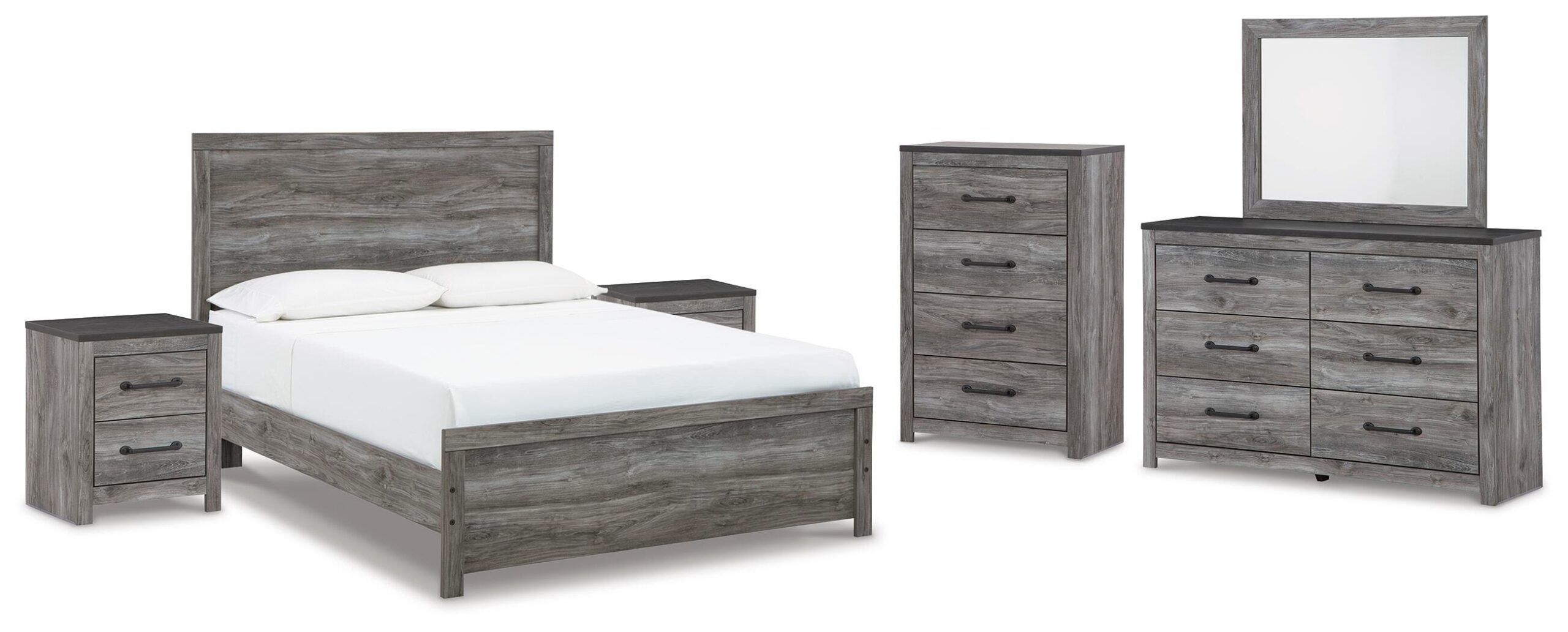 ae6f67a57507a32bd04aa6b8d08102f4 Bronyan Queen Panel Bed, Dresser, Mirror, Chest and 2 Nightstands - Image 1