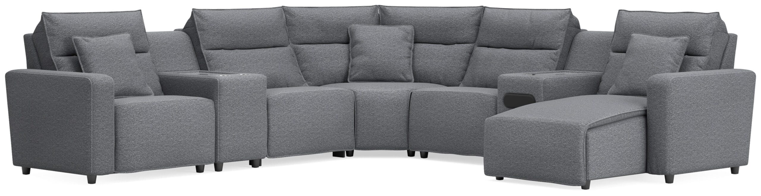 b255cb043cb1400f4e56ba5f68d17431 Modmax II 7-Piece Power Reclining Sectional with Chaise and Audio System - Image 1