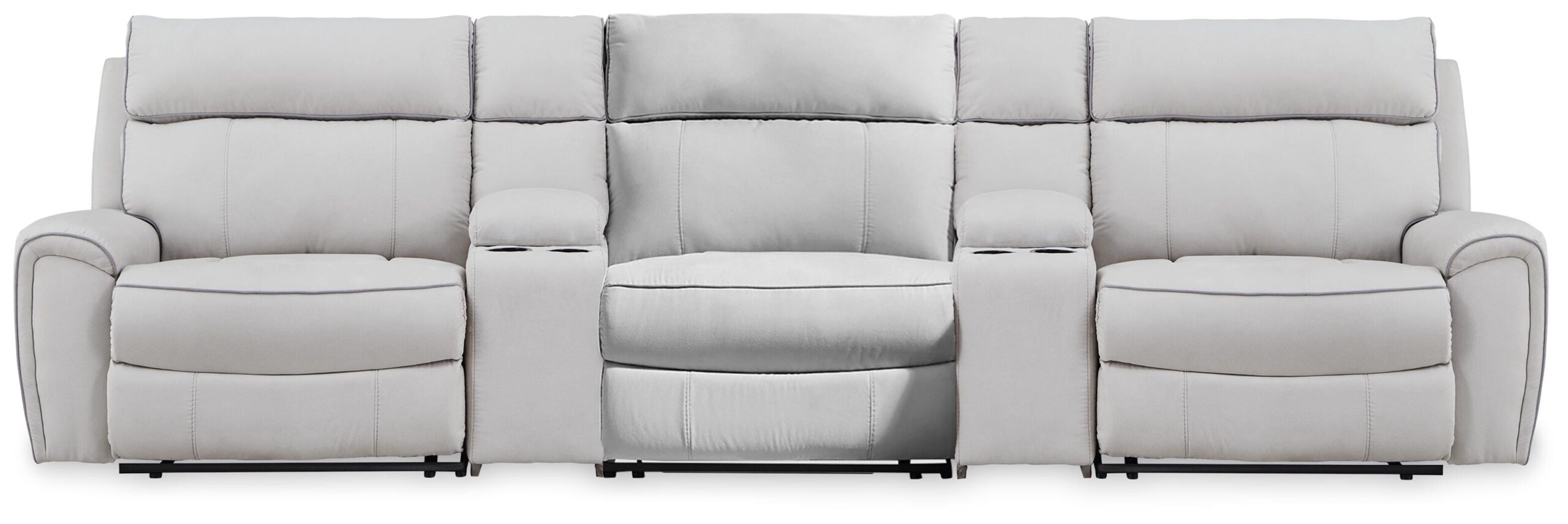 b660373dbc52611d5dfe2aecbddf613c Social Pointe 5-Piece Reclining Sectional with Storage Consoles - Image 1