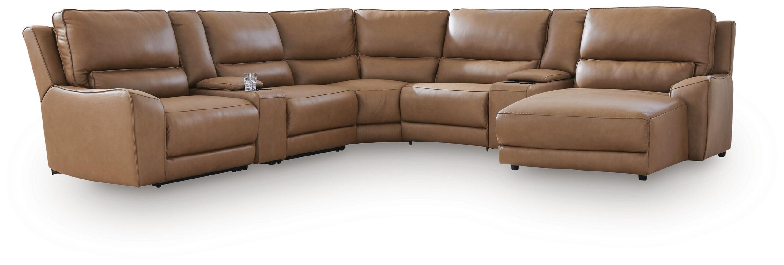 b7c99619762ba46ebb4d14346ca71fb1 DeepWakes 7-Piece Reclining Sectional with Chaise and Storage Consoles - Image 1
