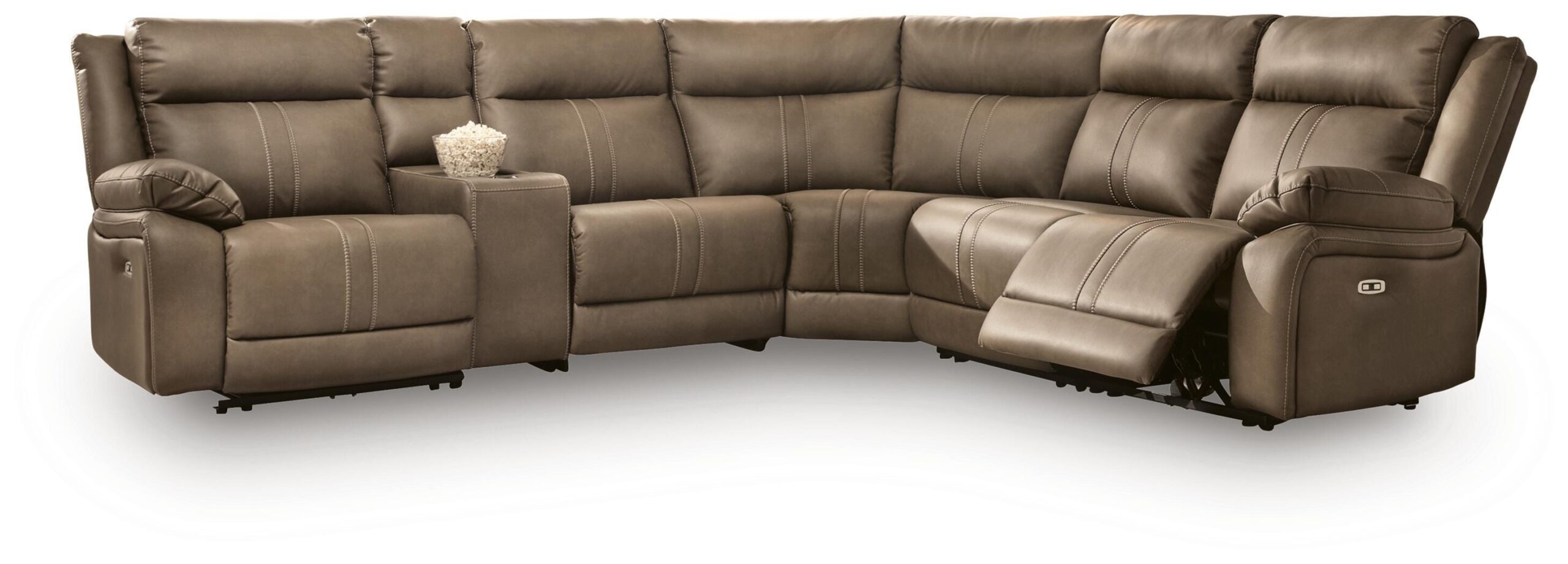 b87c9b43ec5925c1863aba712e3bfea2 Max-Momentum 6-Piece Power Reclining Sectional with Audio Console - Image 1