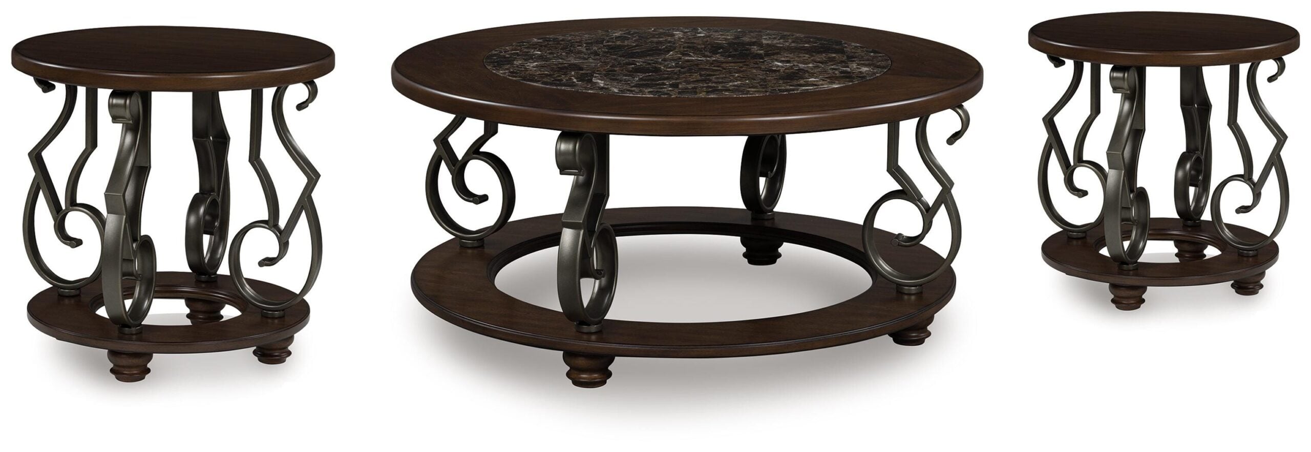 b92ac07e8c128b412dd553ac553d3908 Frallyn Coffee Table and 2 Ends - Image 1