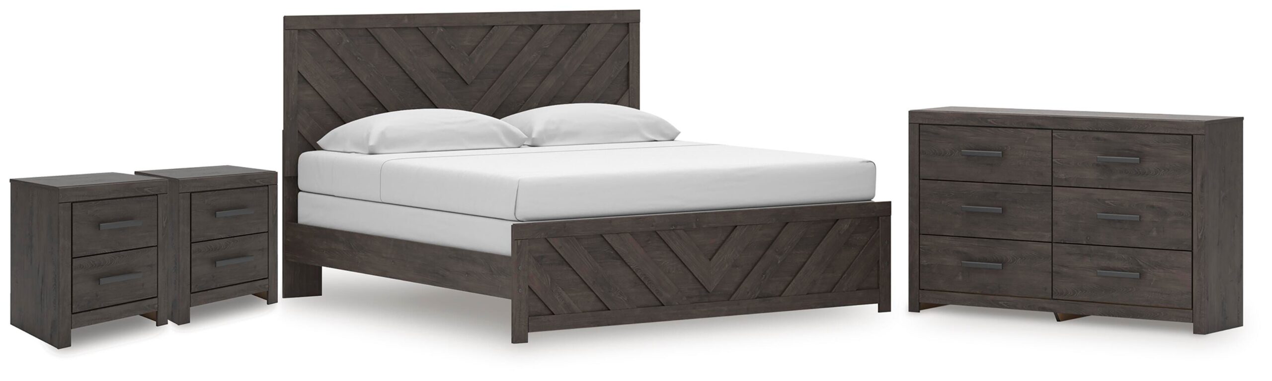 c3903b28f4163b28f7a501111fcb1520 Prendonea King Panel Bed, Dresser and 2 Nightstands - Image 1