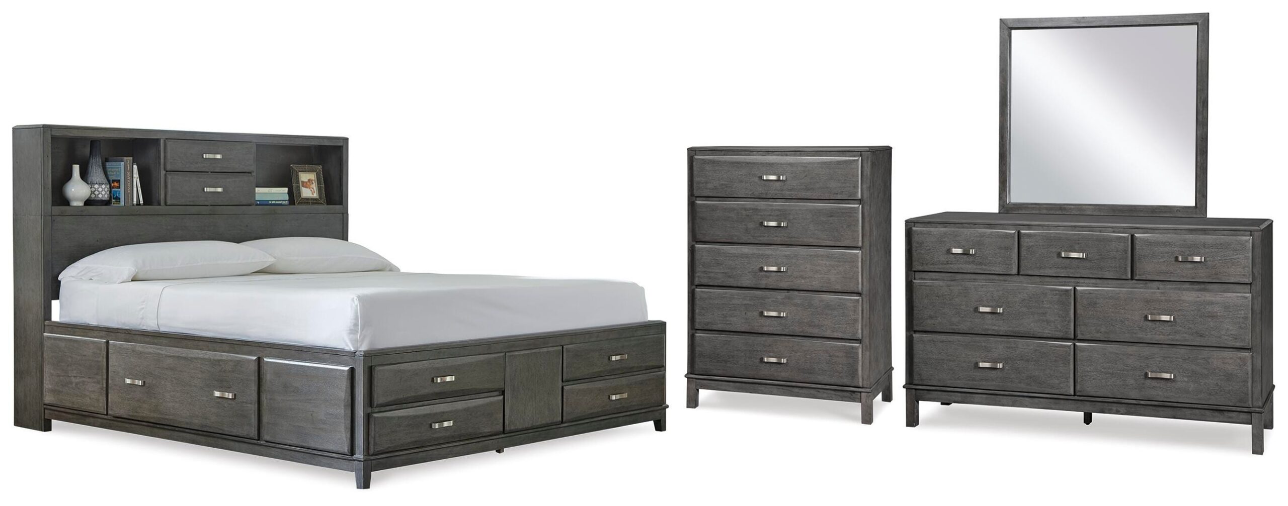 c6475d0ea2c429d9cc4e4f0f4259fefc Caitbrook Queen Storage Bed, Dresser, Mirror and Chest - Image 1