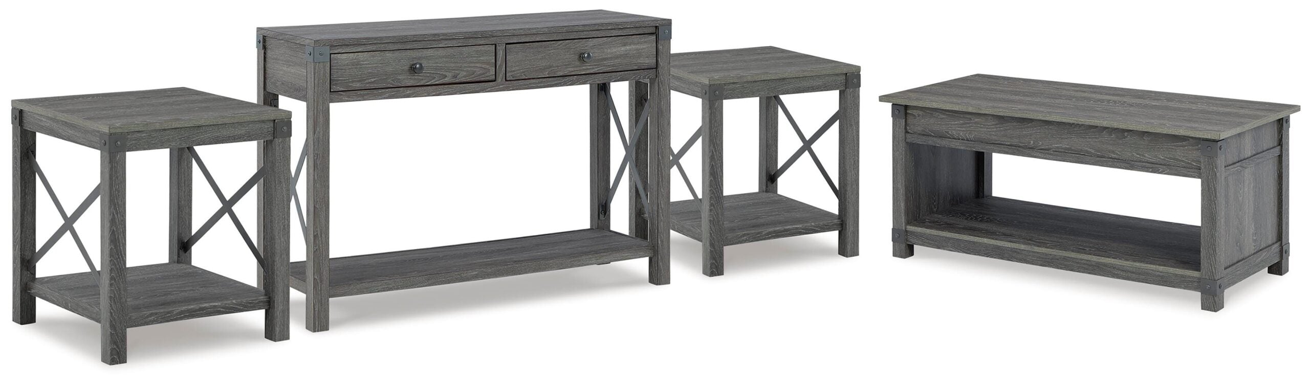 c798d53f5cfdbecc48981c666a3569e5 Freedan Lift-top Coffee Table, 2 End Tables and Console - Image 1