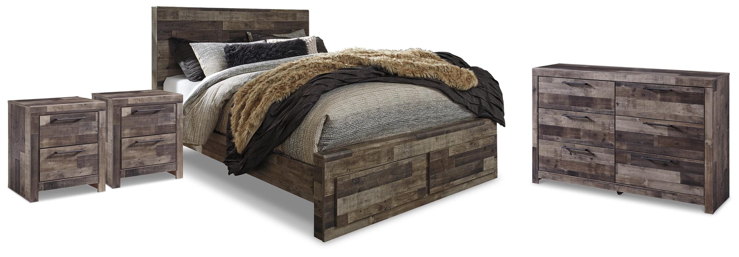 c91ddd00510f53630cbe1f82cc97b440 Derekson Queen Panel Storage Bed, Dresser and 2 Nightstands - Image 1