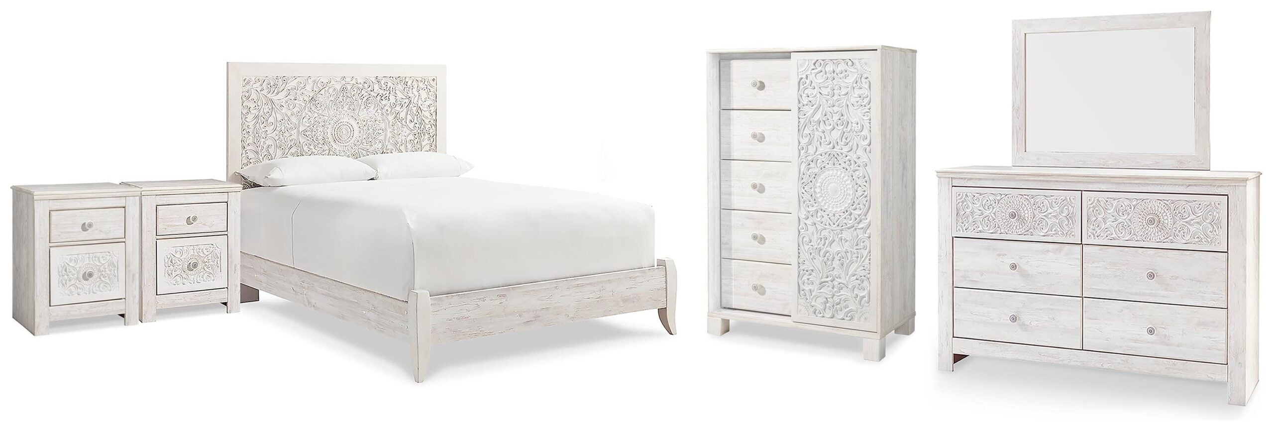 ca004d5c6c89acab0f2dba34aae4fb40 Paxberry Queen Panel Bed, Dresser, Mirror, Chest and 2 Nightstands - Image 1