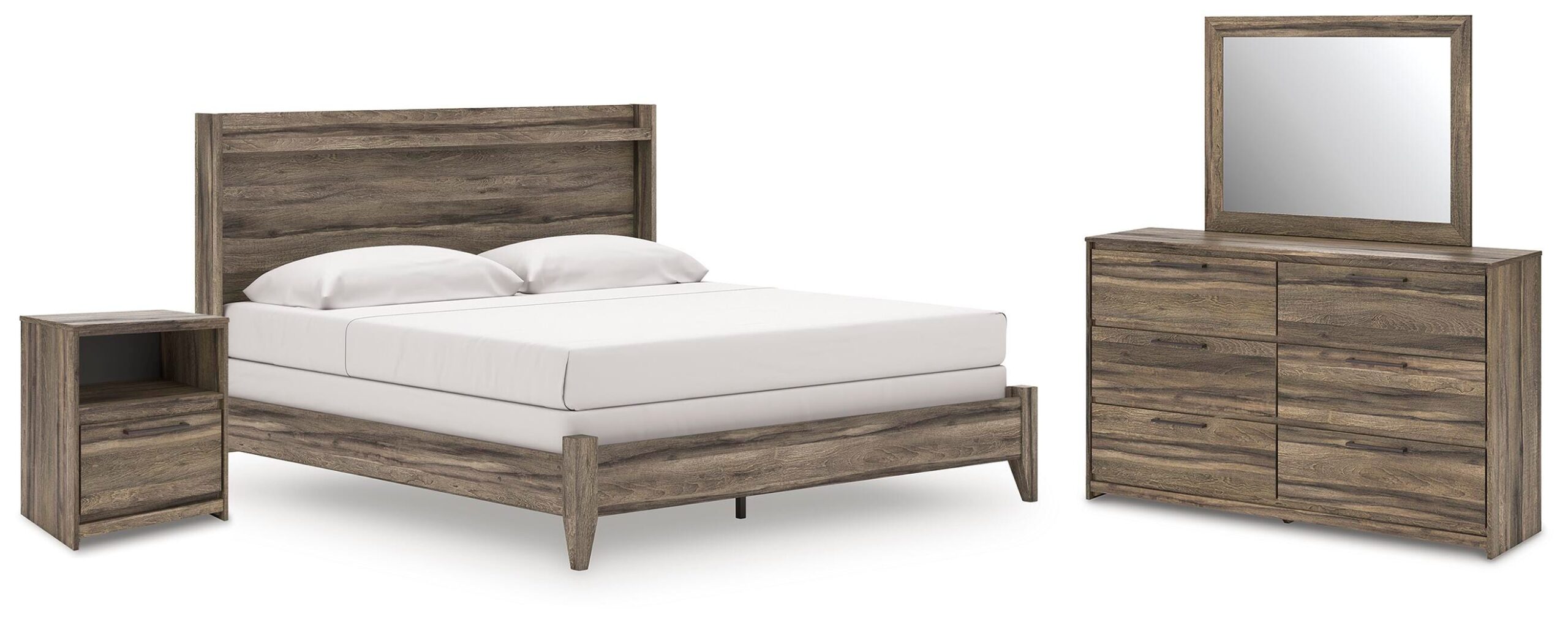 cbad400fe25b92a772ab11d1cb4003a5 Elbrim King Panel Bed, Dresser, Mirror and Nightstand - Image 1