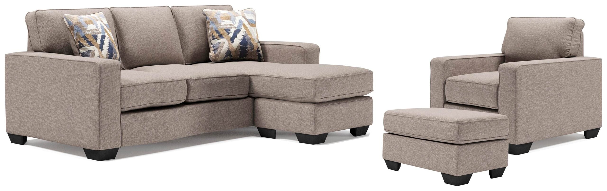 d6f7b8fb28d1be0ade6801630cda37e6 Greaves Sofa Chaise, Chair, and Ottoman - Image 1