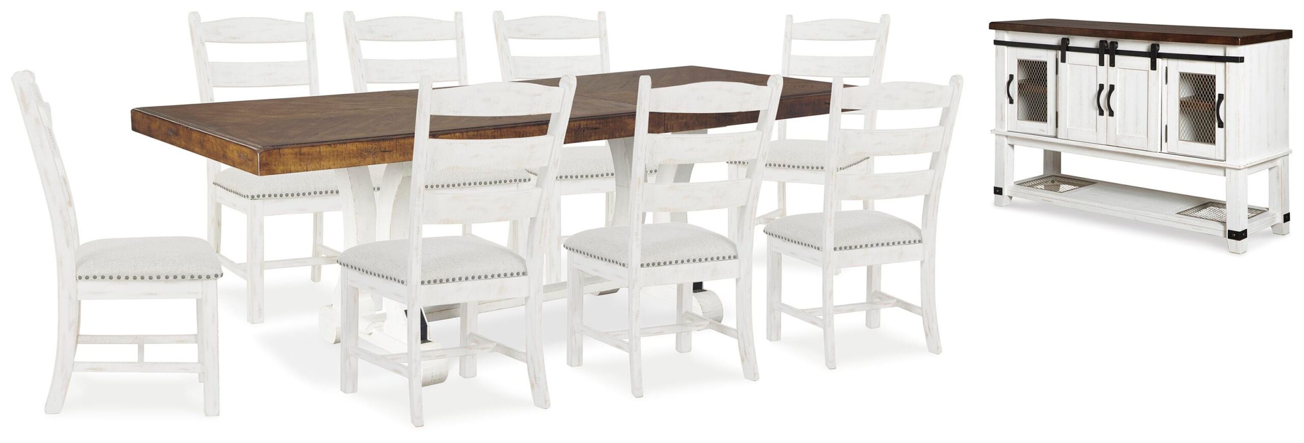d7da8eed0d353ee6196782d4b5490ad5 Valebeck Dining Table and 8 Chairs with Server - Image 1