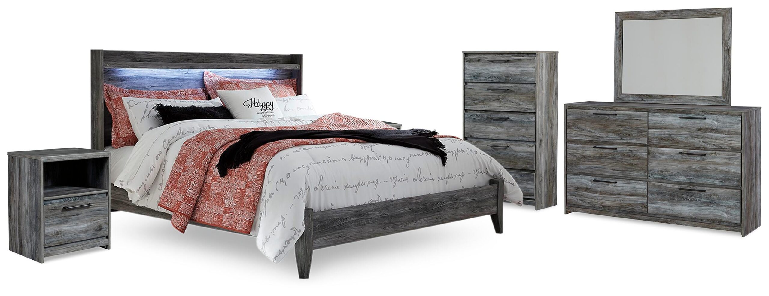 d82e22b9b66f0b728e1fef713f4e3693 Baystorm King Panel Bed, Dresser, Mirror, Chest and 2 Nightstands - Image 1