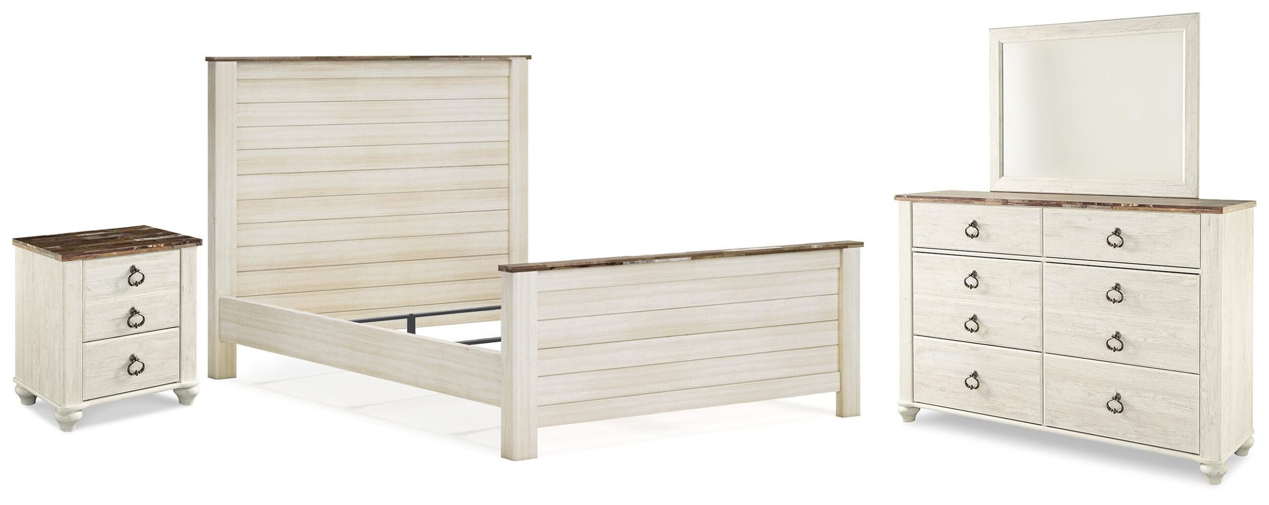 e745359f8bd2e095bed8e7cacb3ca83a Willowton Queen Panel Bed, Dresser, Mirror, and Nightstand - Image 1
