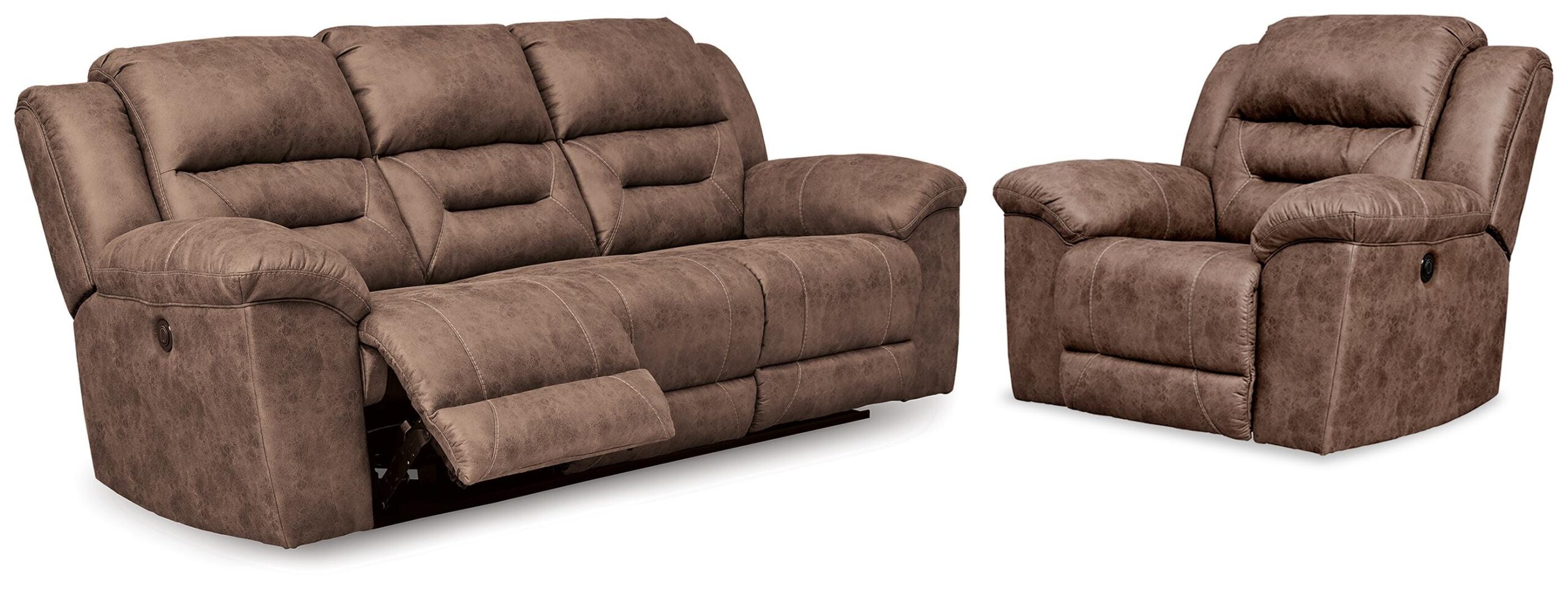 e82c476734f36d82d28c41f2a798e721 Stoneland Power Reclining Sofa and Power Recliner - Image 1
