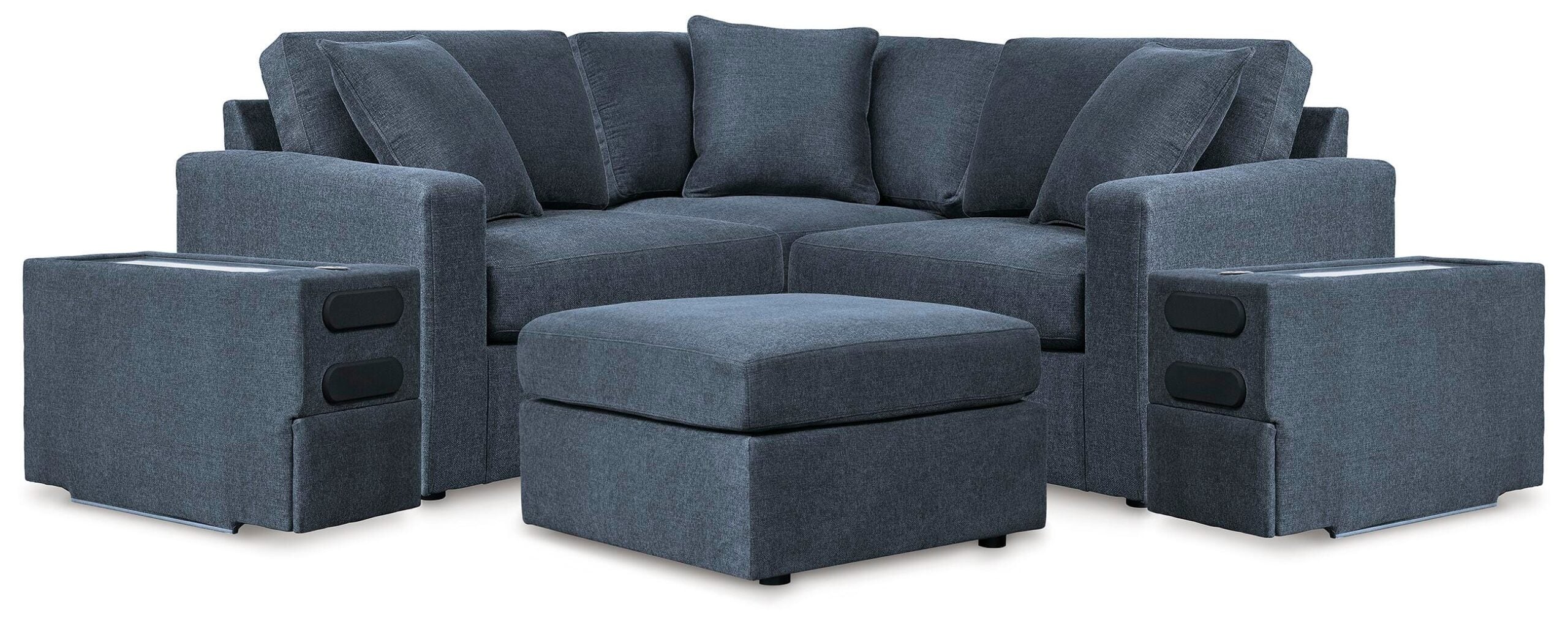 e88d4f44bdd2b8b68195ab608dad6b18 Modmax 5-Piece Sectional with Audio Console and Ottoman - Image 1