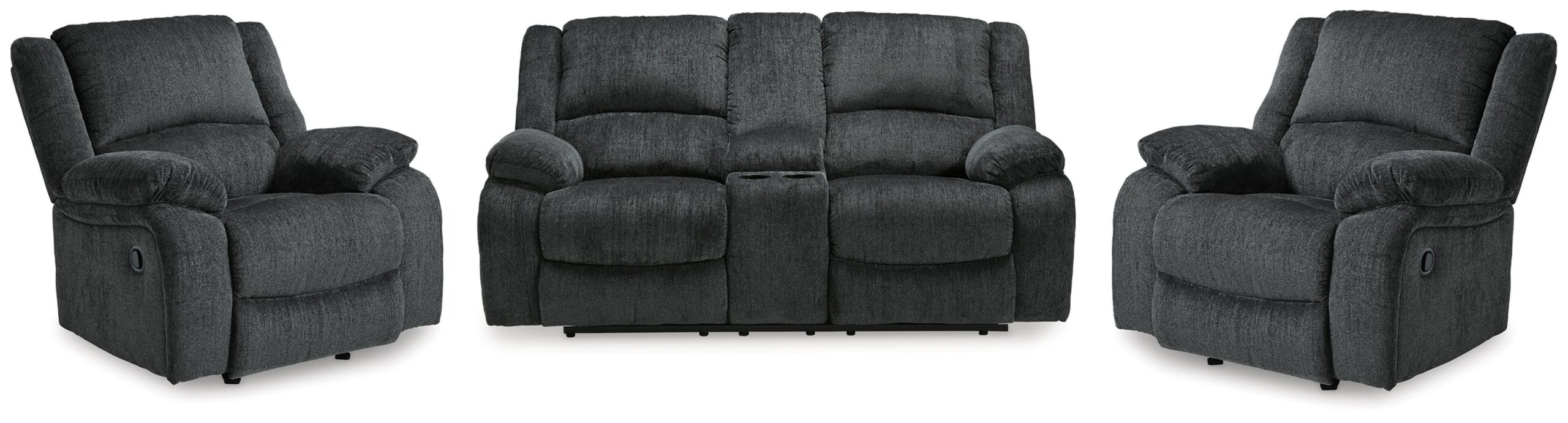 e895bc9d0b689dffe33c3f90933c1d60 Draycoll Reclining Loveseat and 2 Recliners - Image 1
