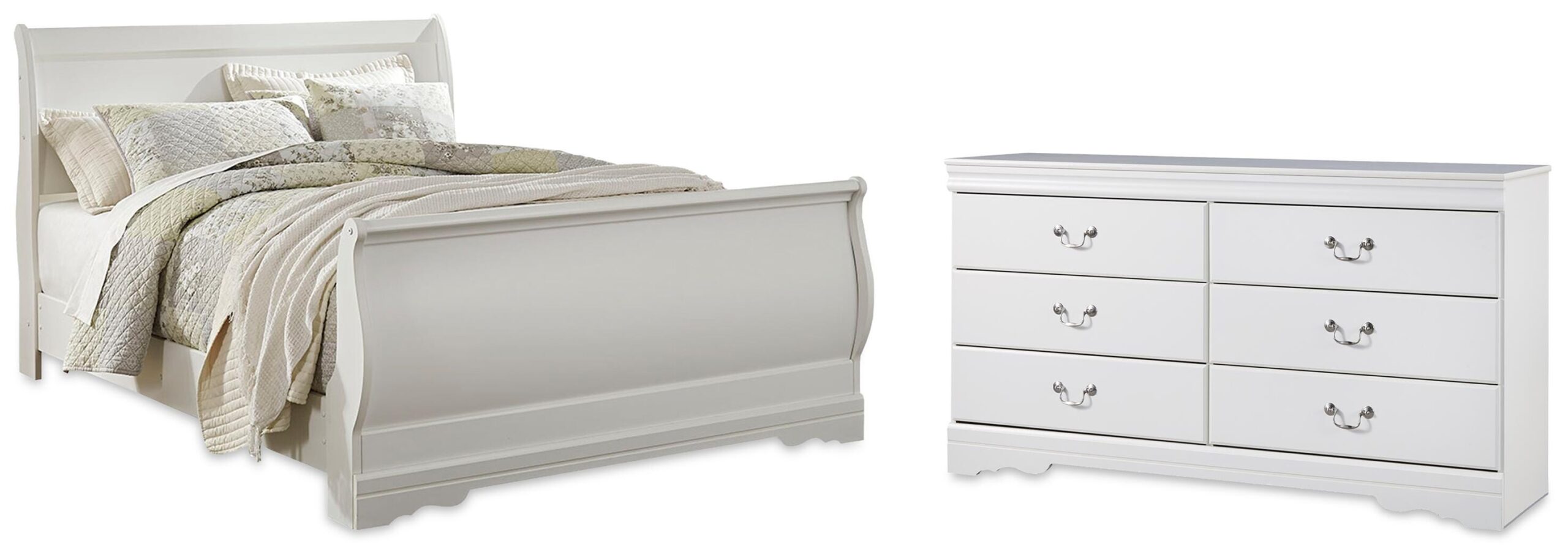 e8e2faab02185f3263bdc6aa2302389a Anarasia Queen Sleigh Bed and Dresser - Image 1