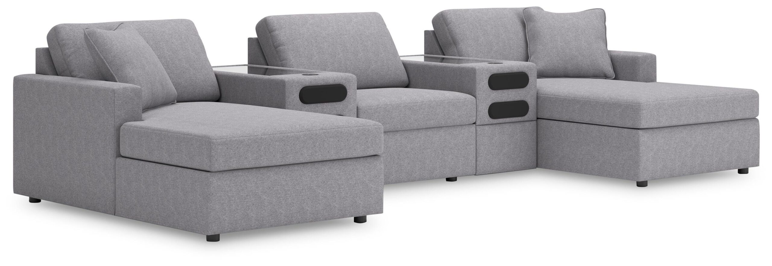 ead966de1fee8a9a5cecd015f824af21 Modmax 5-Piece Sectional with Chaise and Audio Console - Image 1