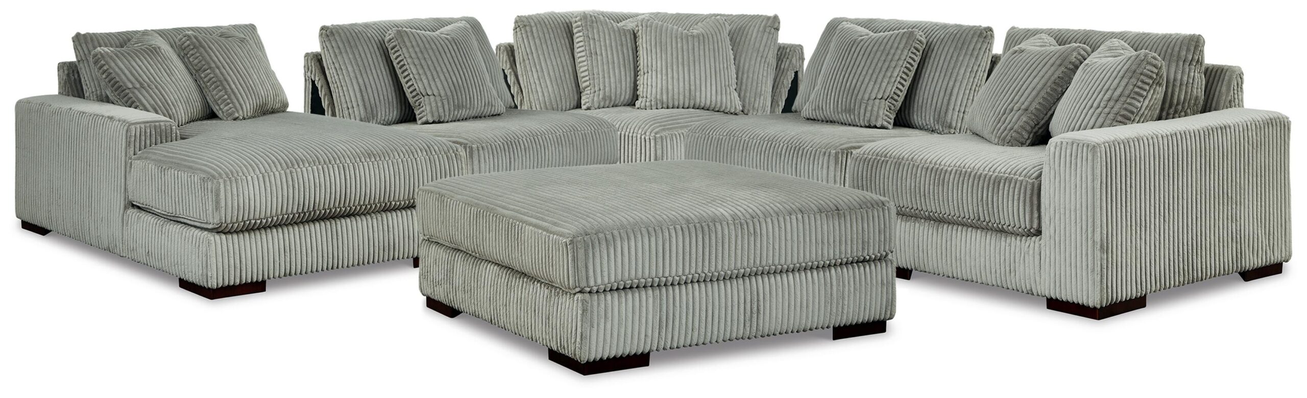 eaea11d178323f1e4d009d4e23794e3c Lindyn 5-Piece Sectional and Ottoman - Image 1