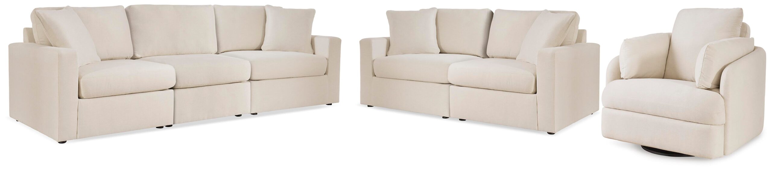 efcd87429aef70560aacfe9f3cdd445d Modmax 3-Piece Sectional Sofa, 2-Piece Sectional Loveseat and Swivel Glider Recliner - Image 1