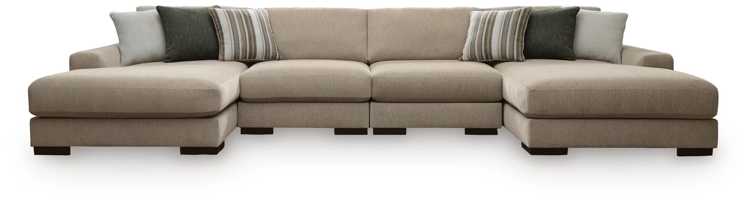 f206cae66c820fc1fce7ffbc9ad9080e Linenhause 4-Piece Double Chaise Sectional - Image 1