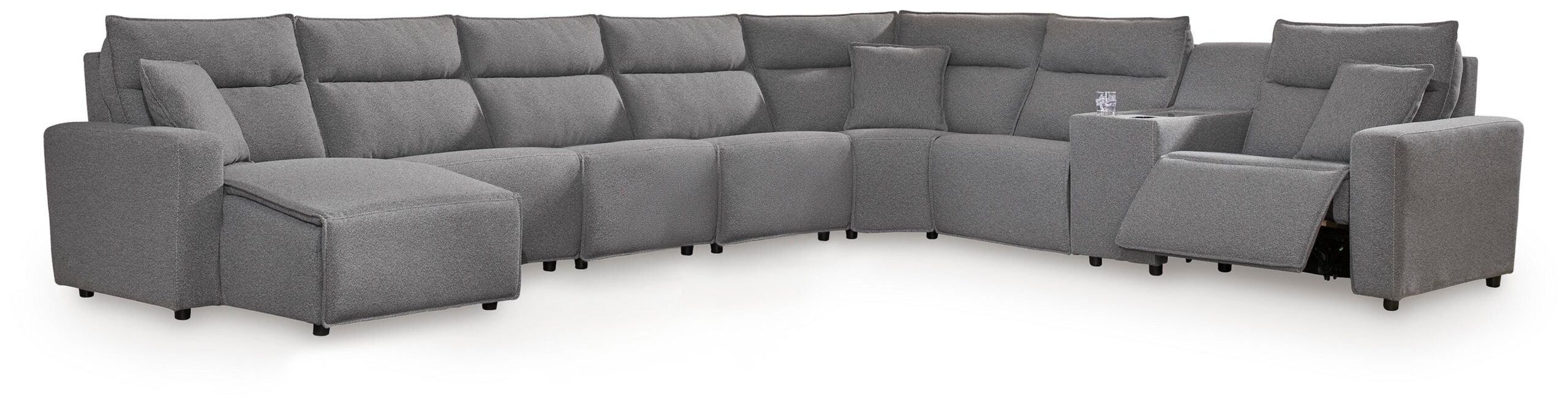 f479bd9849f455666928c5acb413bb00 Modmax II 8-Piece Power Reclining Sectional with Console - Image 1