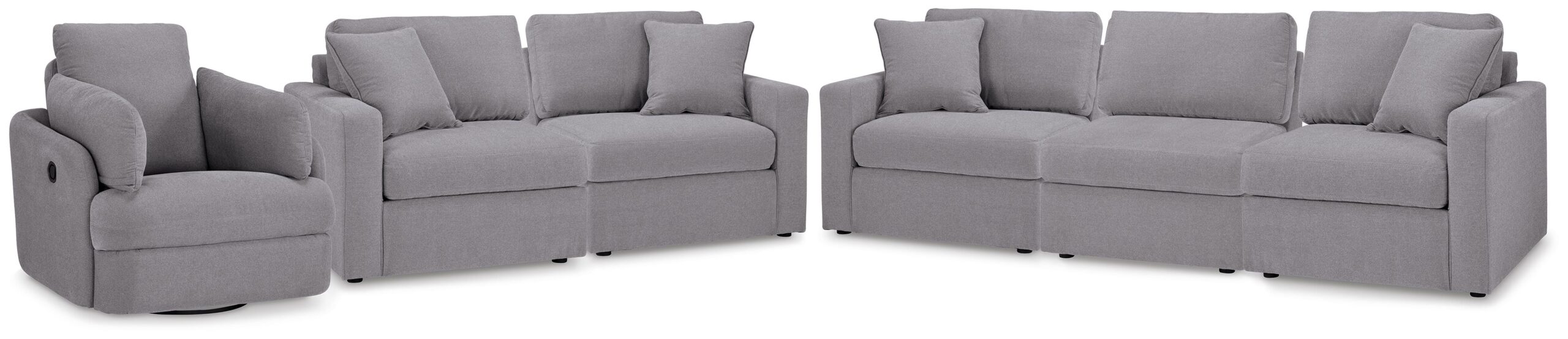 fc1cf9e5e11a5f44dfa6bce989b9c898 Modmax 3-Piece Sectional Sofa, 2-Piece Sectional Loveseat and Swivel Glider Recliner - Image 1