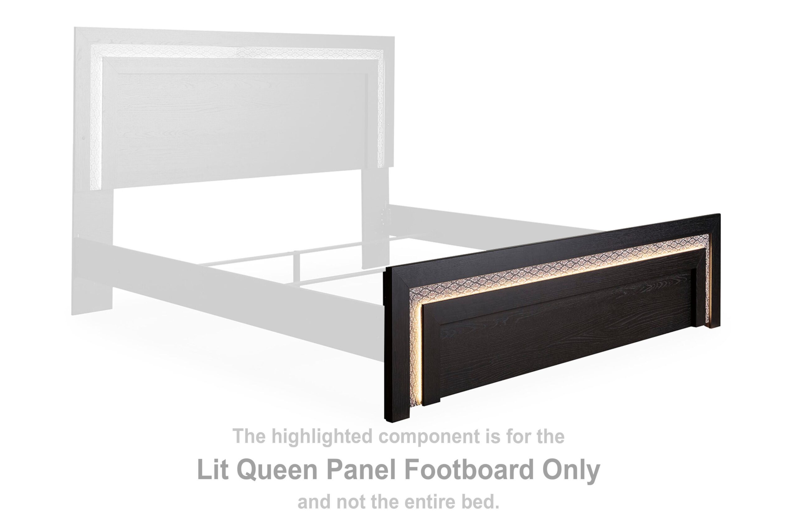 fc57f50ba4eb910549fd8bded471ca50 Brizmore Lit Queen Panel Footboard - Image 1